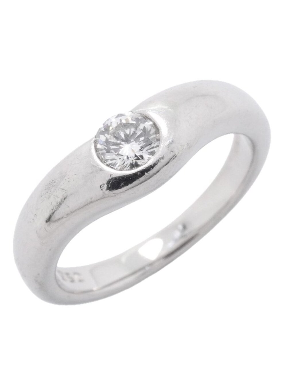 Tiffany & Co Ring Curved Band Platinum Diamond